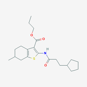 Propyl 2-[(3-cyclopentylpropanoyl)amino]-6-methyl-4,5,6,7-tetrahydro-1-benzothiophene-3-carboxylate