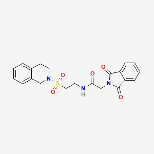 molecular formula C21H21N3O5S B3304920 N-(2-((3,4-dihydroisoquinolin-2(1H)-yl)sulfonyl)ethyl)-2-(1,3-dioxoisoindolin-2-yl)acetamide CAS No. 922012-59-7