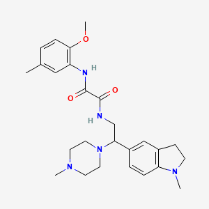 molecular formula C26H35N5O3 B3304924 N1-(2-methoxy-5-methylphenyl)-N2-(2-(1-methylindolin-5-yl)-2-(4-methylpiperazin-1-yl)ethyl)oxalamide CAS No. 922015-65-4