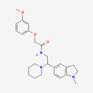 2-(3-methoxyphenoxy)-N-(2-(1-methylindolin-5-yl)-2-(piperidin-1-yl)ethyl)acetamide