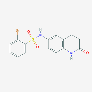 molecular formula C15H13BrN2O3S B3304965 2-bromo-N-(2-oxo-1,2,3,4-tetrahydroquinolin-6-yl)benzenesulfonamide CAS No. 922059-21-0