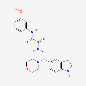 molecular formula C24H30N4O4 B3304981 N1-(3-methoxyphenyl)-N2-(2-(1-methylindolin-5-yl)-2-morpholinoethyl)oxalamide CAS No. 922067-79-6