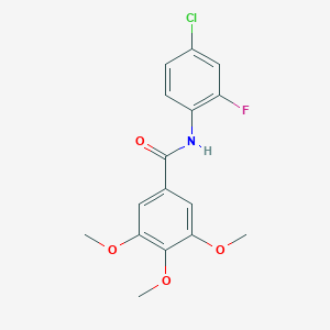 molecular formula C16H15ClFNO4 B330501 N-(4-chloro-2-fluorophenyl)-3,4,5-trimethoxybenzamide 