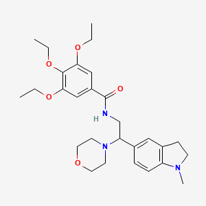 molecular formula C28H39N3O5 B3305019 3,4,5-triethoxy-N-(2-(1-methylindolin-5-yl)-2-morpholinoethyl)benzamide CAS No. 922115-40-0