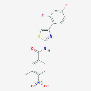 molecular formula C17H11F2N3O3S B330502 N-[4-(2,4-difluorophenyl)-1,3-thiazol-2-yl]-3-methyl-4-nitrobenzamide 