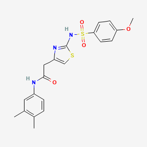 molecular formula C20H21N3O4S2 B3305031 N-(3,4-dimethylphenyl)-2-(2-{[(4-methoxyphenyl)sulfonyl]amino}-1,3-thiazol-4-yl)acetamide CAS No. 922129-35-9