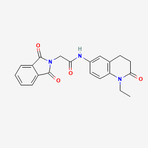 molecular formula C21H19N3O4 B3305039 2-(1,3-dioxoisoindolin-2-yl)-N-(1-ethyl-2-oxo-1,2,3,4-tetrahydroquinolin-6-yl)acetamide CAS No. 922130-26-5
