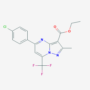 molecular formula C17H13ClF3N3O2 B330504 Ethyl 5-(4-chlorophenyl)-2-methyl-7-(trifluoromethyl)pyrazolo[1,5-a]pyrimidine-3-carboxylate 