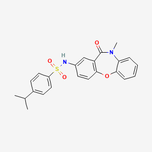 molecular formula C23H22N2O4S B3305056 4-isopropyl-N-(10-methyl-11-oxo-10,11-dihydrodibenzo[b,f][1,4]oxazepin-2-yl)benzenesulfonamide CAS No. 922136-37-6