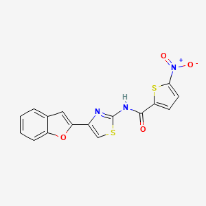 molecular formula C16H9N3O4S2 B3305073 N-[4-(1-benzofuran-2-yl)-1,3-thiazol-2-yl]-5-nitrothiophene-2-carboxamide CAS No. 922455-82-1