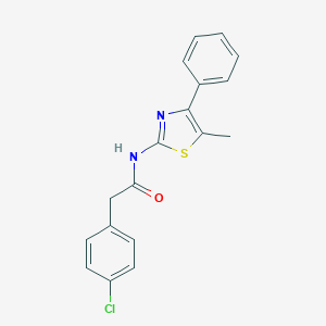 2-(4-chlorophenyl)-N-(5-methyl-4-phenyl-1,3-thiazol-2-yl)acetamide