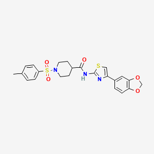 N-(4-(benzo[d][1,3]dioxol-5-yl)thiazol-2-yl)-1-tosylpiperidine-4-carboxamide