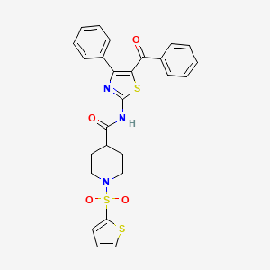 N-(5-benzoyl-4-phenylthiazol-2-yl)-1-(thiophen-2-ylsulfonyl)piperidine-4-carboxamide