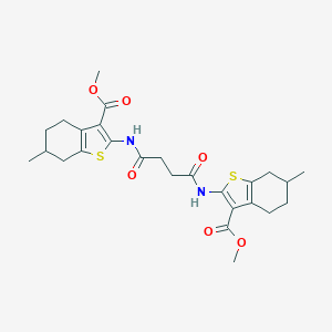 Methyl 2-[(4-{[3-(methoxycarbonyl)-6-methyl-4,5,6,7-tetrahydro-1-benzothien-2-yl]amino}-4-oxobutanoyl)amino]-6-methyl-4,5,6,7-tetrahydro-1-benzothiophene-3-carboxylate