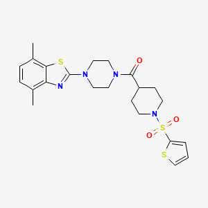 molecular formula C23H28N4O3S3 B3305173 (4-(4,7-Dimethylbenzo[d]thiazol-2-yl)piperazin-1-yl)(1-(thiophen-2-ylsulfonyl)piperidin-4-yl)methanone CAS No. 922702-00-9