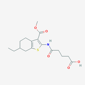 5-{[6-Ethyl-3-(methoxycarbonyl)-4,5,6,7-tetrahydro-1-benzothiophen-2-yl]amino}-5-oxopentanoic acid