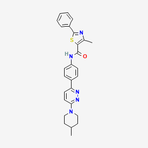 molecular formula C27H27N5OS B3305191 4-methyl-N-(4-(6-(4-methylpiperidin-1-yl)pyridazin-3-yl)phenyl)-2-phenylthiazole-5-carboxamide CAS No. 922836-82-6