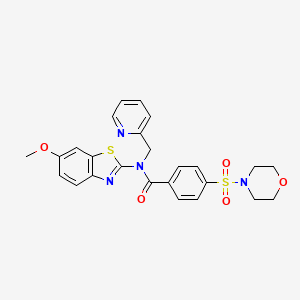 molecular formula C25H24N4O5S2 B3305204 N-(6-methoxybenzo[d]thiazol-2-yl)-4-(morpholinosulfonyl)-N-(pyridin-2-ylmethyl)benzamide CAS No. 922837-59-0