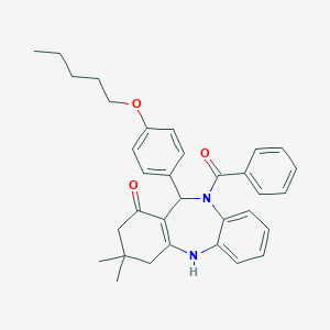 10-benzoyl-3,3-dimethyl-11-[4-(pentyloxy)phenyl]-2,3,4,5,10,11-hexahydro-1H-dibenzo[b,e][1,4]diazepin-1-one