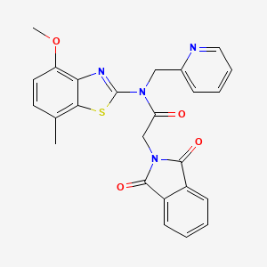 molecular formula C25H20N4O4S B3305246 2-(1,3-dioxoisoindolin-2-yl)-N-(4-methoxy-7-methylbenzo[d]thiazol-2-yl)-N-(pyridin-2-ylmethyl)acetamide CAS No. 922911-72-6