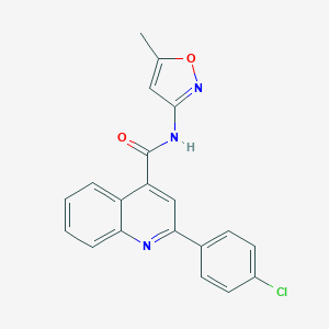 molecular formula C20H14ClN3O2 B330526 2-(4-chlorophenyl)-N-(5-methyl-1,2-oxazol-3-yl)quinoline-4-carboxamide 