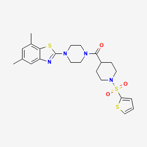 molecular formula C23H28N4O3S3 B3305288 (4-(5,7-Dimethylbenzo[d]thiazol-2-yl)piperazin-1-yl)(1-(thiophen-2-ylsulfonyl)piperidin-4-yl)methanone CAS No. 923001-12-1