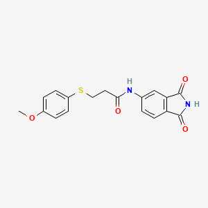 molecular formula C18H16N2O4S B3305309 N-(1,3-dioxoisoindolin-5-yl)-3-((4-methoxyphenyl)thio)propanamide CAS No. 923066-48-2