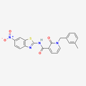 molecular formula C21H16N4O4S B3305311 1-(3-methylbenzyl)-N-(6-nitrobenzo[d]thiazol-2-yl)-2-oxo-1,2-dihydropyridine-3-carboxamide CAS No. 923073-84-1