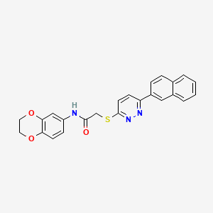 molecular formula C24H19N3O3S B3305313 N-(2,3-dihydro-1,4-benzodioxin-6-yl)-2-{[6-(naphthalen-2-yl)pyridazin-3-yl]sulfanyl}acetamide CAS No. 923084-39-3