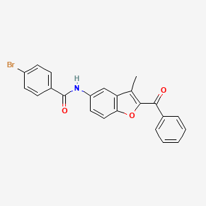 molecular formula C23H16BrNO3 B3305327 N-(2-benzoyl-3-methyl-1-benzofuran-5-yl)-4-bromobenzamide CAS No. 923122-87-6