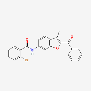 molecular formula C23H16BrNO3 B3305329 N-(2-benzoyl-3-methyl-1-benzofuran-6-yl)-2-bromobenzamide CAS No. 923123-32-4