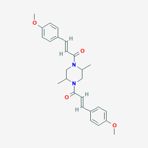 (2E,2'E)-1,1'-(2,5-dimethylpiperazine-1,4-diyl)bis[3-(4-methoxyphenyl)prop-2-en-1-one]