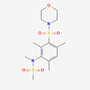 molecular formula C15H24N2O5S2 B3305356 N-methyl-N-(2,4,6-trimethyl-3-(morpholinosulfonyl)phenyl)methanesulfonamide CAS No. 923139-36-0