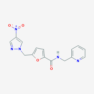 5-[(4-nitropyrazol-1-yl)methyl]-N-(pyridin-2-ylmethyl)furan-2-carboxamide