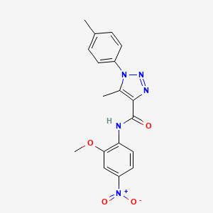 molecular formula C18H17N5O4 B3305379 N-(2-methoxy-4-nitrophenyl)-5-methyl-1-(4-methylphenyl)-1H-1,2,3-triazole-4-carboxamide CAS No. 923156-45-0