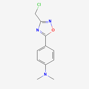 molecular formula C11H12ClN3O B3305385 N-{4-[3-(chloromethyl)-1,2,4-oxadiazol-5-yl]phenyl}-N,N-dimethylamine CAS No. 923158-40-1