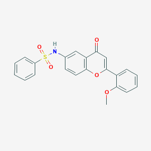 molecular formula C22H17NO5S B3305403 N-(2-(2-methoxyphenyl)-4-oxo-4H-chromen-6-yl)benzenesulfonamide CAS No. 923164-85-6