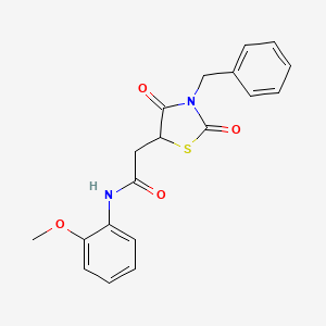 molecular formula C19H18N2O4S B3305409 2-(3-benzyl-2,4-dioxo-1,3-thiazolidin-5-yl)-N-(2-methoxyphenyl)acetamide CAS No. 923165-40-6