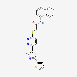 molecular formula C24H18N4OS3 B3305418 2-((6-(4-methyl-2-(thiophen-2-yl)thiazol-5-yl)pyridazin-3-yl)thio)-N-(naphthalen-1-yl)acetamide CAS No. 923173-64-2