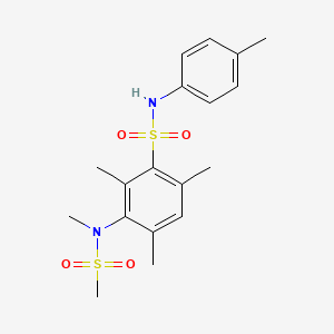 molecular formula C18H24N2O4S2 B3305432 2,4,6-trimethyl-3-(N-methylmethanesulfonamido)-N-(4-methylphenyl)benzene-1-sulfonamide CAS No. 923179-19-5
