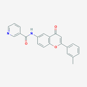 molecular formula C22H16N2O3 B3305435 N-(4-oxo-2-(m-tolyl)-4H-chromen-6-yl)nicotinamide CAS No. 923179-80-0