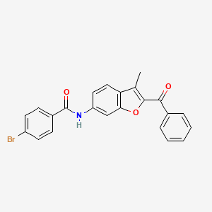 molecular formula C23H16BrNO3 B3305450 N-(2-benzoyl-3-methyl-1-benzofuran-6-yl)-4-bromobenzamide CAS No. 923192-57-8