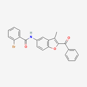 molecular formula C23H16BrNO3 B3305453 N-(2-benzoyl-3-methyl-1-benzofuran-5-yl)-2-bromobenzamide CAS No. 923192-97-6