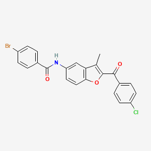 molecular formula C23H15BrClNO3 B3305466 4-bromo-N-[2-(4-chlorobenzoyl)-3-methyl-1-benzofuran-5-yl]benzamide CAS No. 923195-37-3