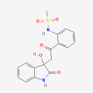 molecular formula C17H16N2O5S B3305469 N-(2-(2-(3-hydroxy-2-oxoindolin-3-yl)acetyl)phenyl)methanesulfonamide CAS No. 923200-68-4