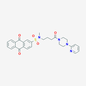 N-methyl-9,10-dioxo-N-{4-oxo-4-[4-(pyridin-2-yl)piperazin-1-yl]butyl}-9,10-dihydroanthracene-2-sulfonamide
