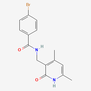 molecular formula C15H15BrN2O2 B3305489 4-bromo-N-[(4,6-dimethyl-2-oxo-1,2-dihydropyridin-3-yl)methyl]benzamide CAS No. 923205-05-4