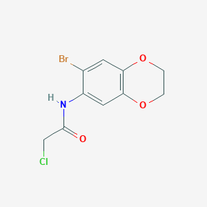 molecular formula C10H9BrClNO3 B3305490 N-(7-bromo-2,3-dihydro-1,4-benzodioxin-6-yl)-2-chloroacetamide CAS No. 923205-32-7