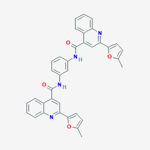 molecular formula C36H26N4O4 B330553 2-(5-methyl-2-furyl)-N-[3-({[2-(5-methyl-2-furyl)-4-quinolinyl]carbonyl}amino)phenyl]-4-quinolinecarboxamide 