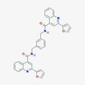 molecular formula C36H26N4O4 B330555 2-(2-furyl)-N-{3-[({[2-(2-furyl)-4-quinolinyl]carbonyl}amino)methyl]benzyl}-4-quinolinecarboxamide 